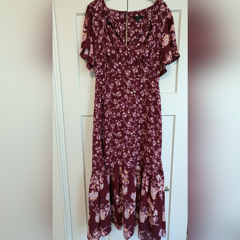 JCrew Drapey Flutter Sleeve Dress